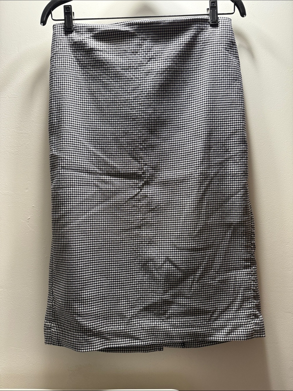 Gingham Pencil Skirt in Black and White